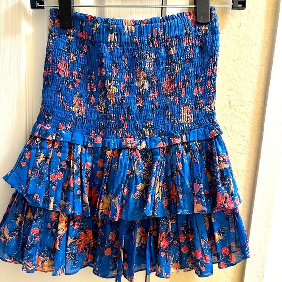 Isabel Marant Étoile Blue & Red Floral Mini Skirt FR 34/ US XS - Picture 1 of 4